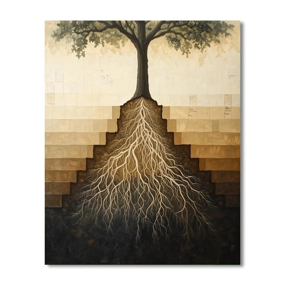 Leonardo Da Vinci Inspired Orchard Root Anatomy Paint by numbers kits