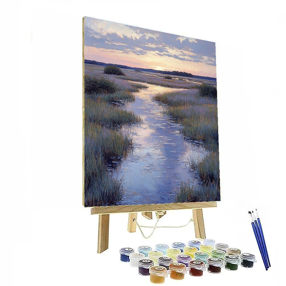 Claude Monet Inspired Lavender Twilight Over The Marsh paint by numbers