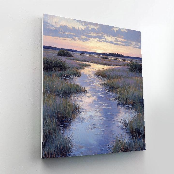 Claude Monet Inspired Lavender Twilight Over The Marsh paint by numbers