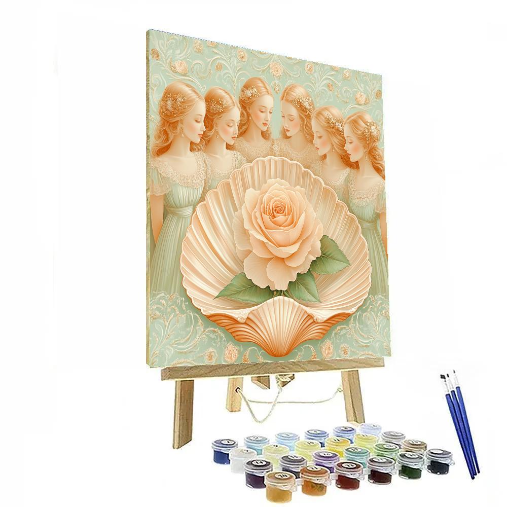 Botticelli Inspired Birth Of A Rose paint by color
