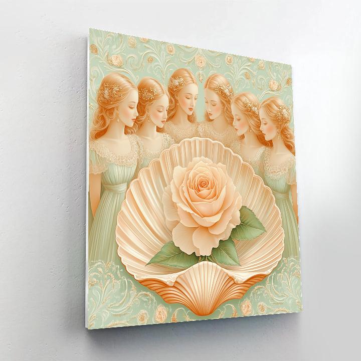 Botticelli Inspired Birth Of A Rose paint by color