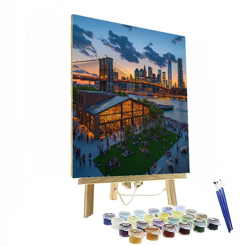 Golden Hour At Brooklyn Bridge Park New York United States Paint by numbers art