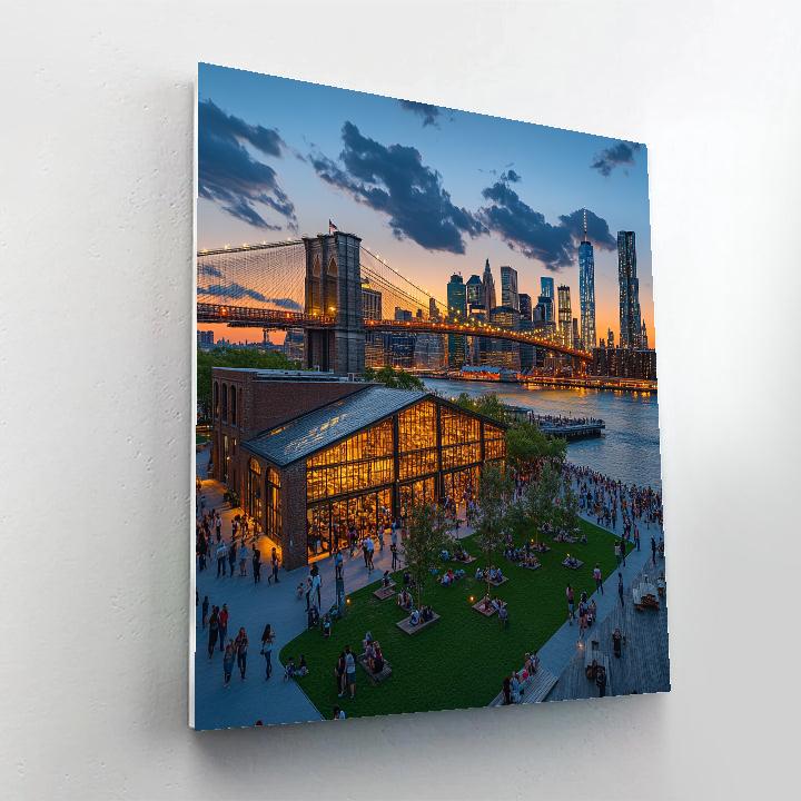 Golden Hour At Brooklyn Bridge Park New York United States Paint by numbers art