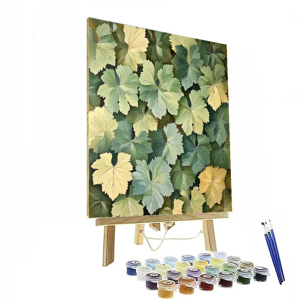 Leonardo Da Vinci Inspired Vineyard Leaf Tessellation Numbered painting kits