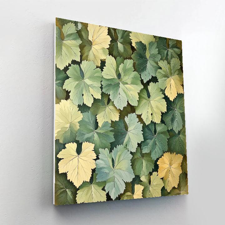 Leonardo Da Vinci Inspired Vineyard Leaf Tessellation Numbered painting kits