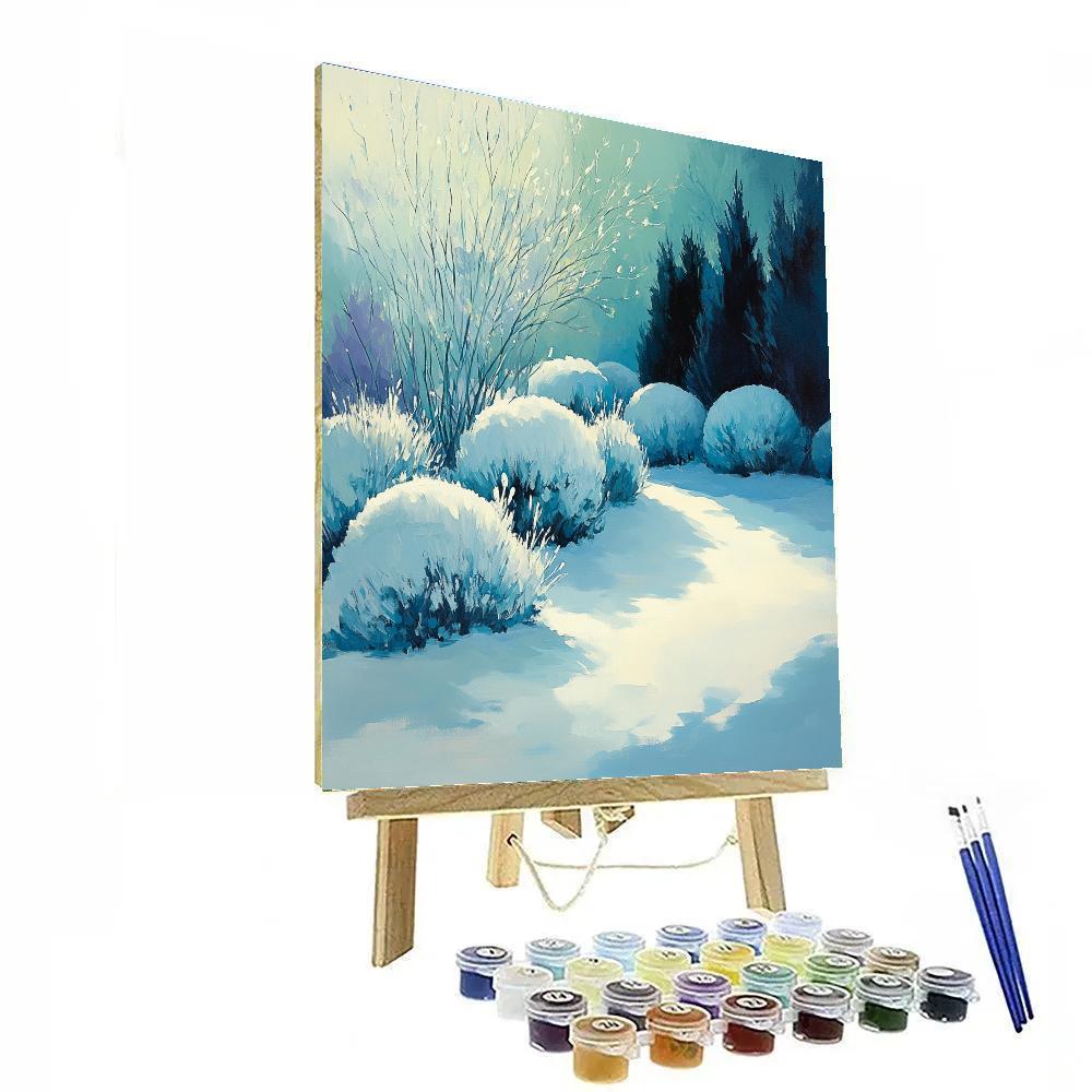 Claude Monet Inspired Glistening Snow Garden Noon Number painting