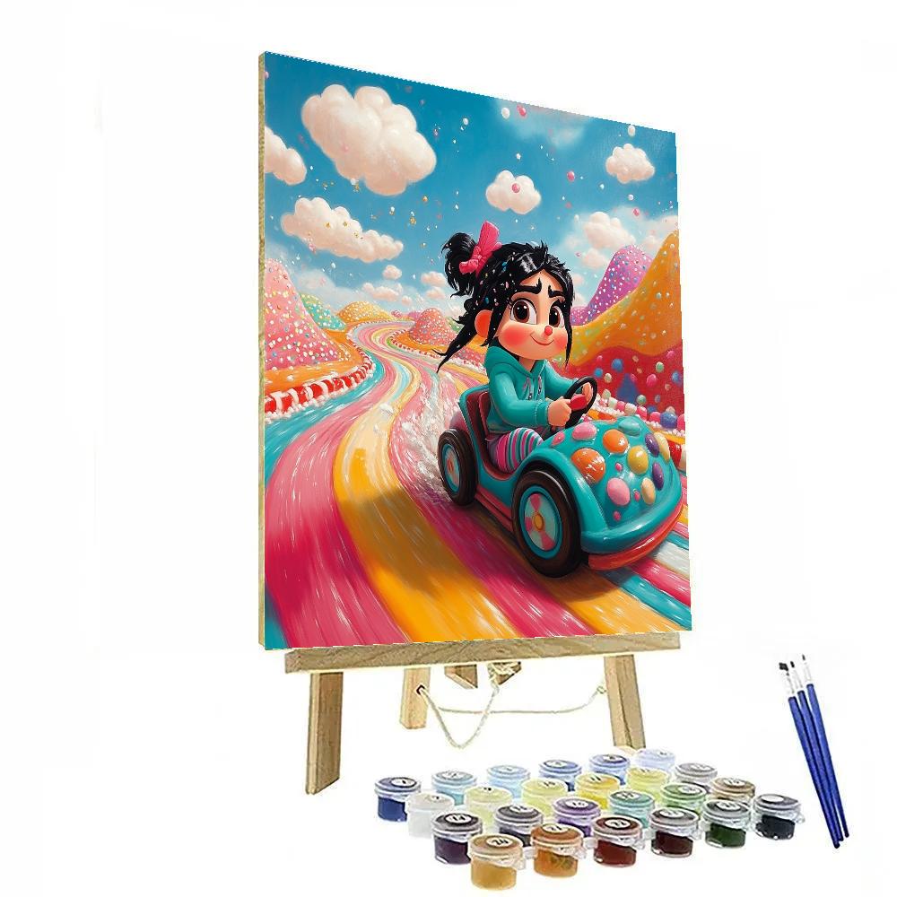 Vanellope Sugar Rush Speedway Disney Inspired Painting by numbers kit