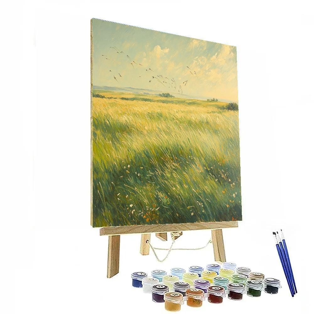 Leonardo Da Vinci Inspired Meadow Grass Currents painting number kit