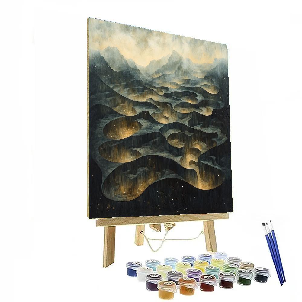 Max Ernst Inspired Labyrinth Of Fossilized Starlight Number painting