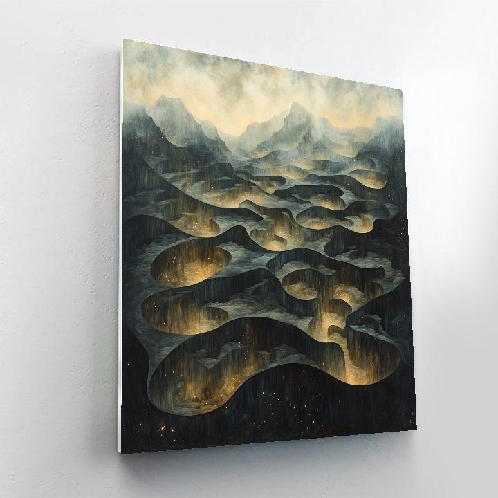 Max Ernst Inspired Labyrinth Of Fossilized Starlight Number painting