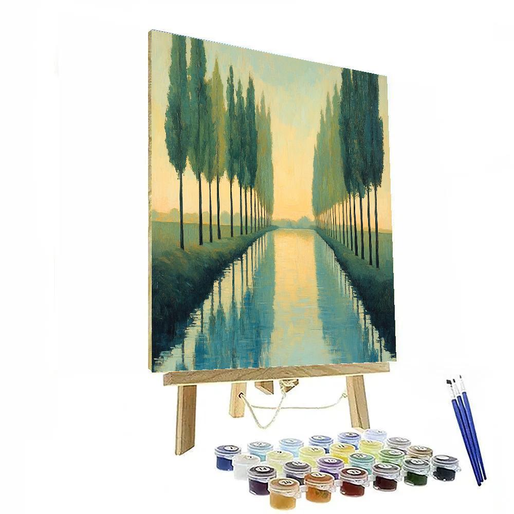 Claude Monet Inspired Summer River Poplars paint by number