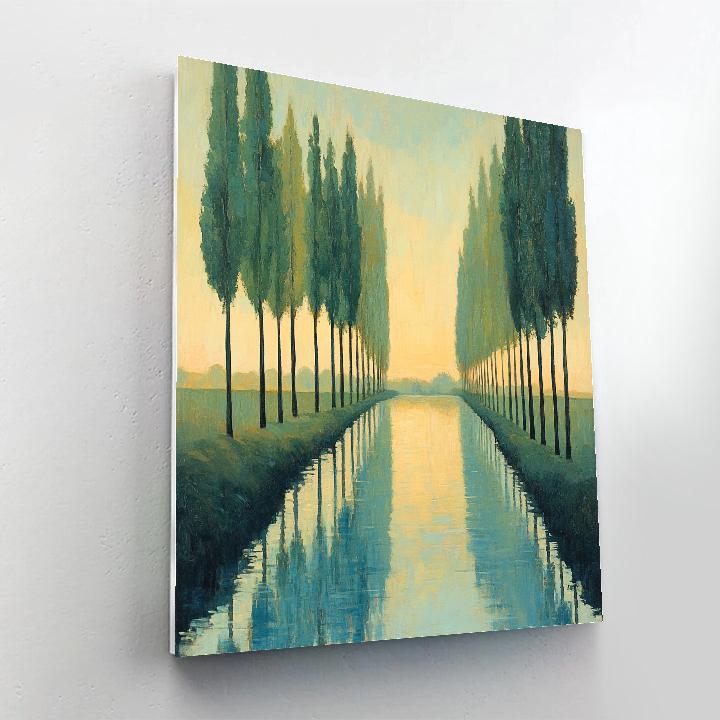Claude Monet Inspired Summer River Poplars paint by number