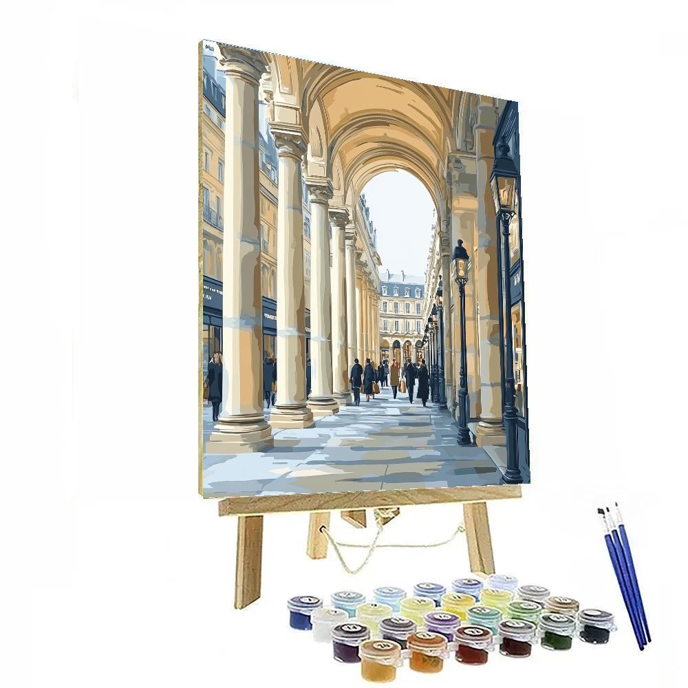 Historic Arcades Of Rue De Rivoli Paris France Paint by numbers art