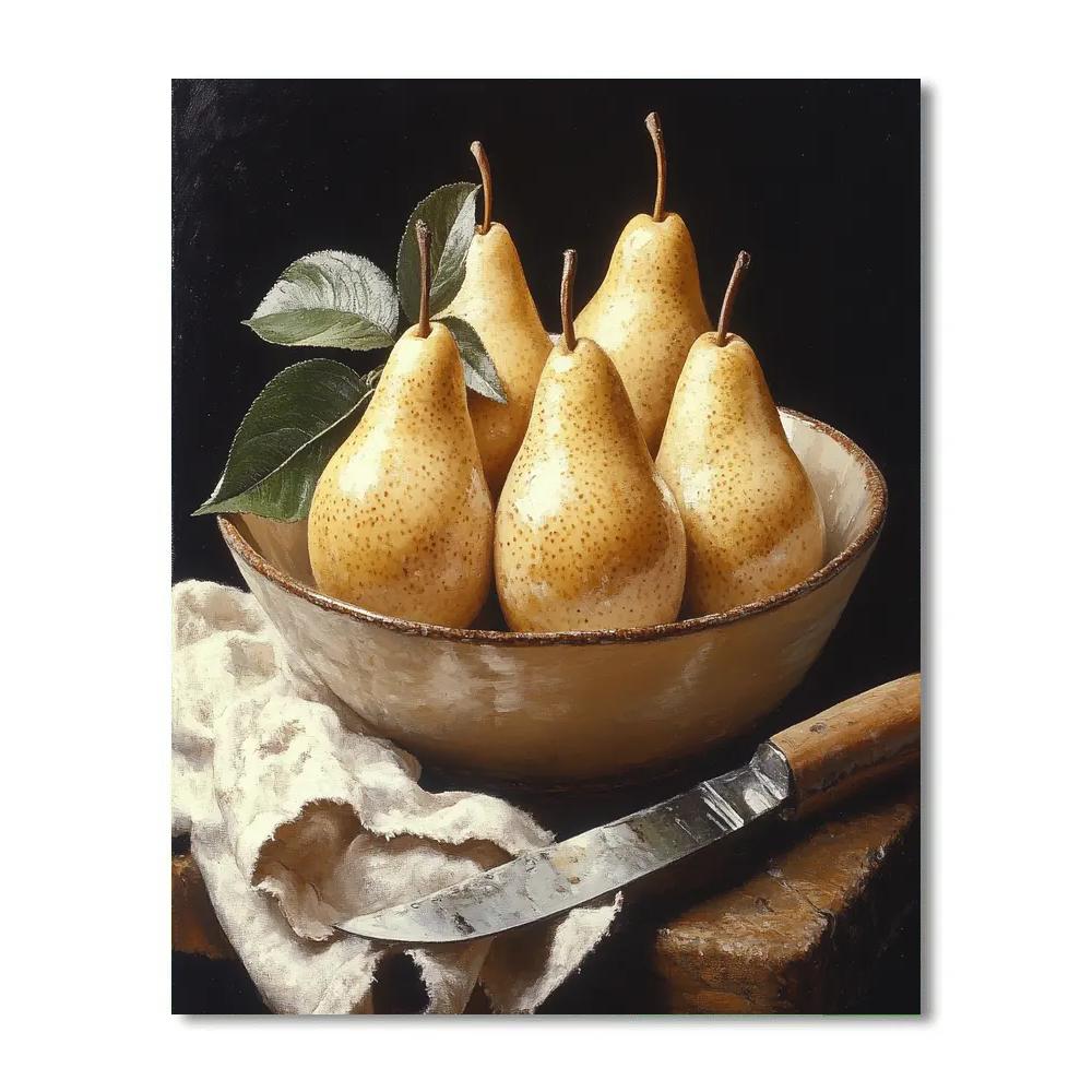 Caravaggio Inspired Supper With Pears Paint by numbers art