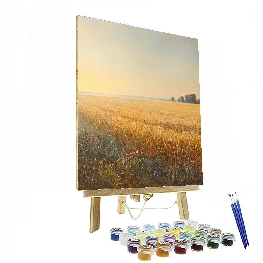 Claude Monet Inspired Morning Haze Over Wheatfield Number painting