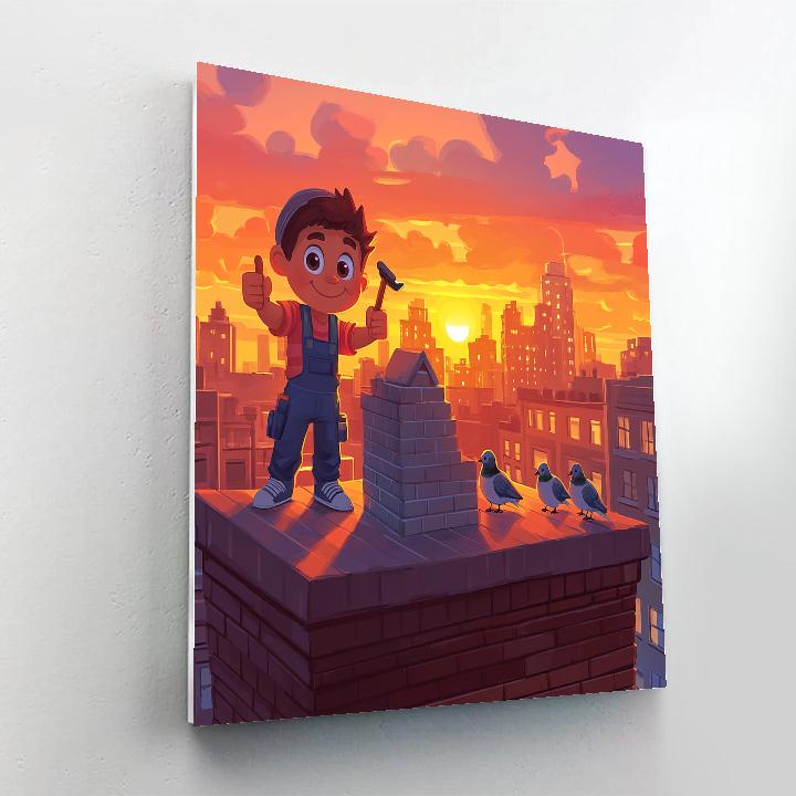 Fix It Felix Rooftop Repair Time Disney Inspired paint by color