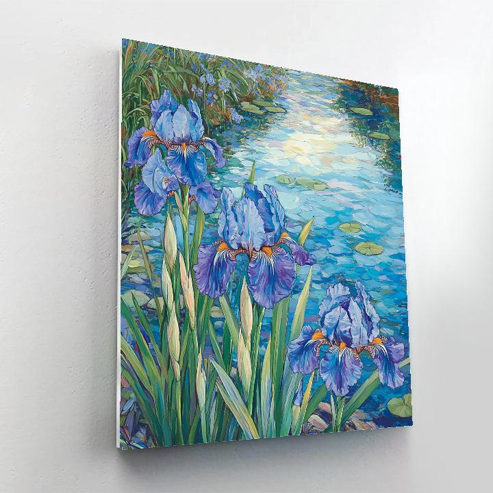 Claude Monet Inspired Irises Beside The Garden Pond Painting by numbers kit