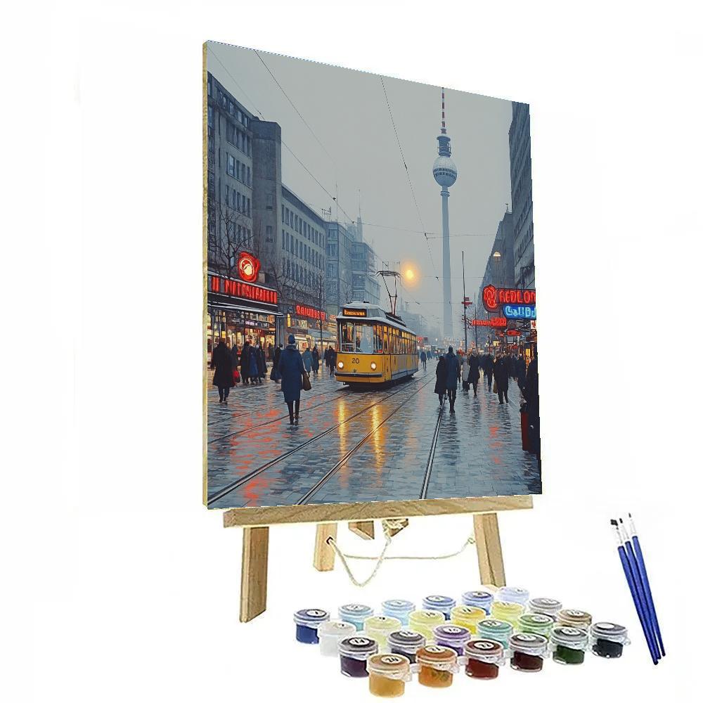 Winter Evening At Alexanderplatz Berlin Germany paint by numbers