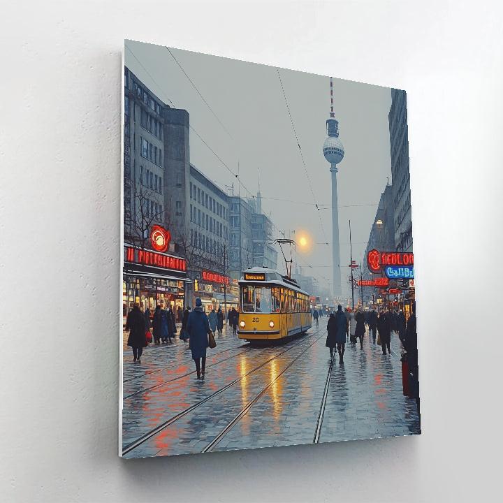 Winter Evening At Alexanderplatz Berlin Germany paint by numbers