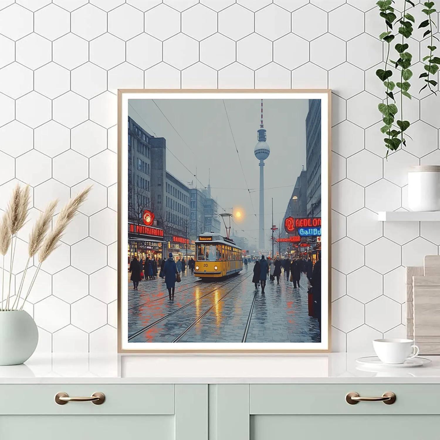 Winter Evening At Alexanderplatz Berlin Germany paint by numbers