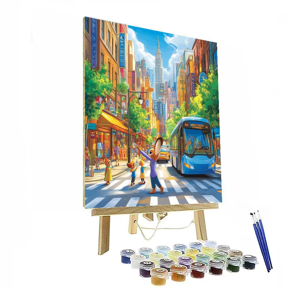 Judy Hopps City Crosswalk Patrol Disney Inspired painting number kit
