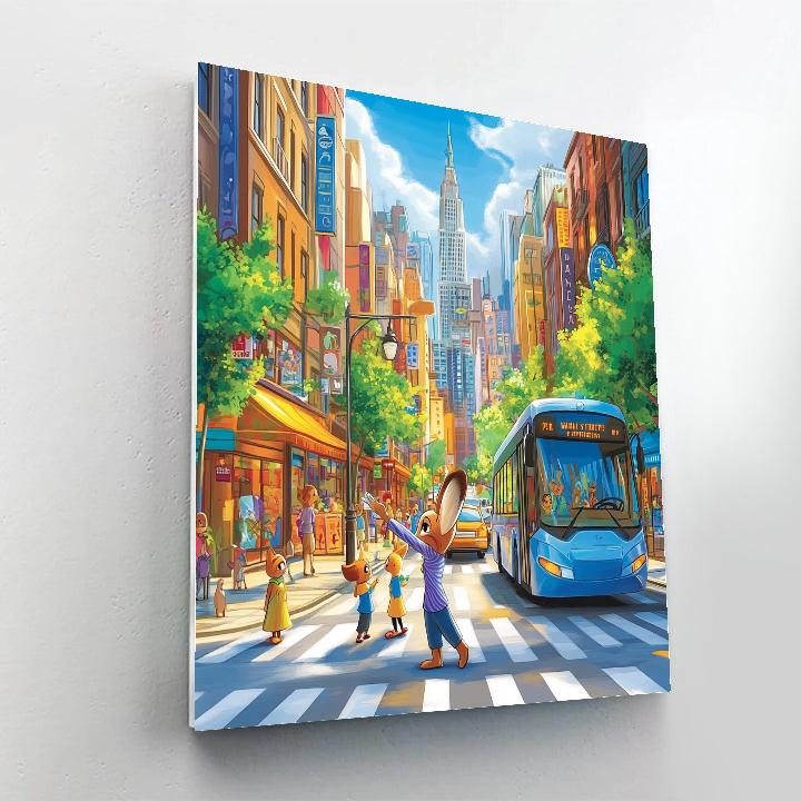Judy Hopps City Crosswalk Patrol Disney Inspired painting number kit