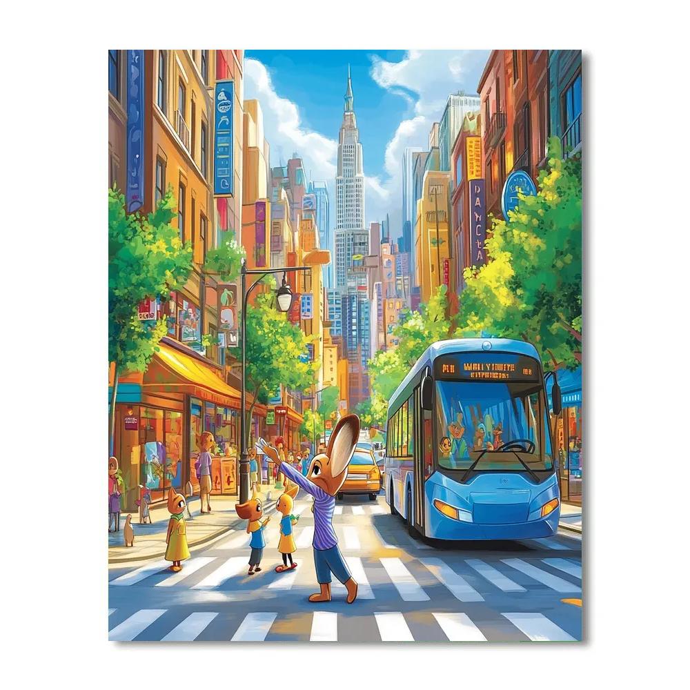 Judy Hopps City Crosswalk Patrol Disney Inspired painting number kit
