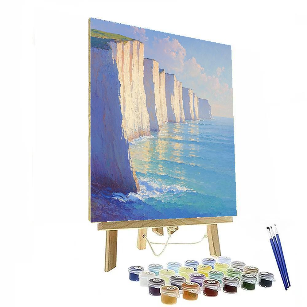 Claude Monet Inspired Sea Cliffs In Morning Light Number painting