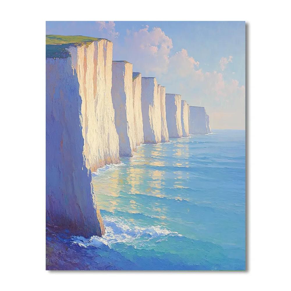 Claude Monet Inspired Sea Cliffs In Morning Light Number painting