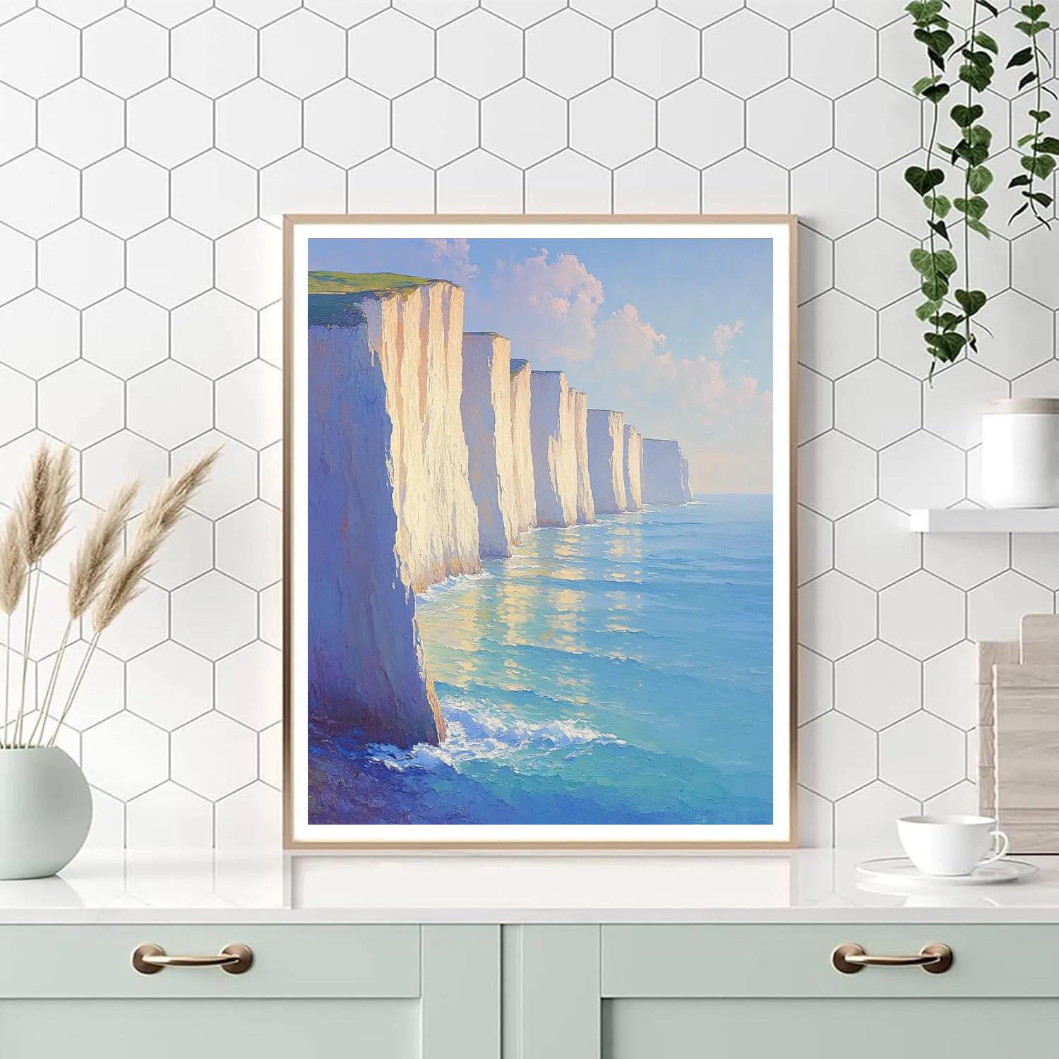 Claude Monet Inspired Sea Cliffs In Morning Light Number painting