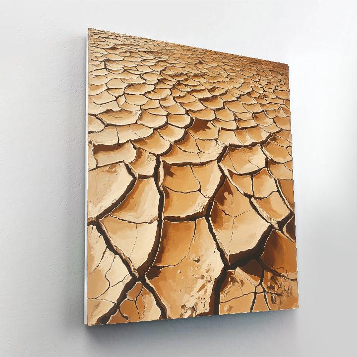 Leonardo Da Vinci Inspired Lakebed Cracked Earth paint by number