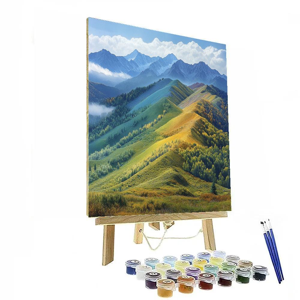 Hiroshige Inspired Four Seasons Mountain Veil paint by numbers