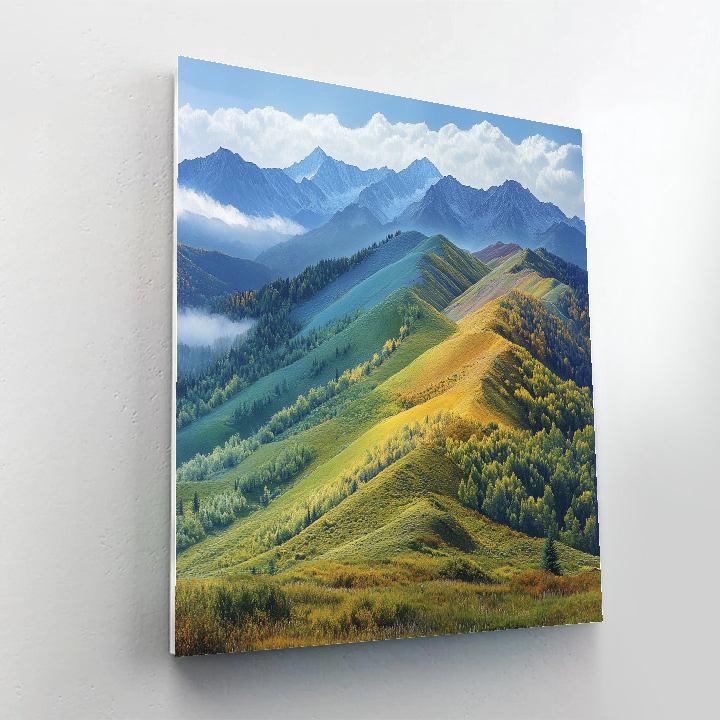 Hiroshige Inspired Four Seasons Mountain Veil paint by numbers