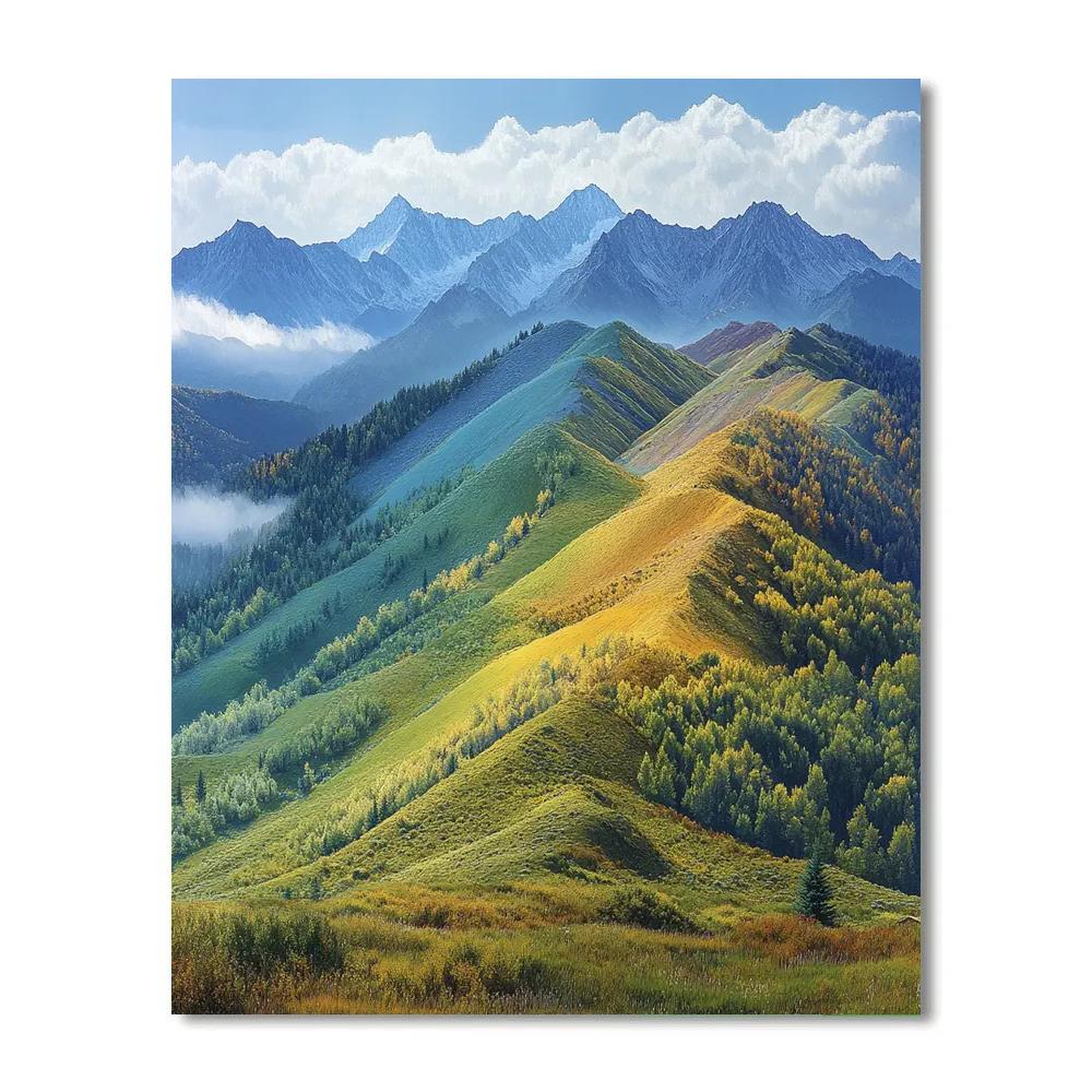 Hiroshige Inspired Four Seasons Mountain Veil paint by numbers