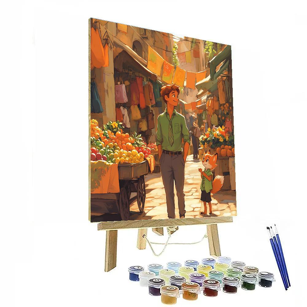 Nick Wilde Market Day Stroll Disney Inspired paint by number