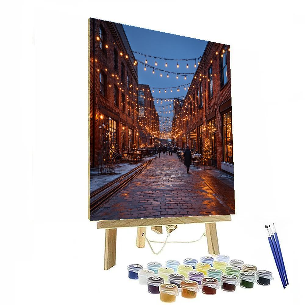 Evening In The Distillery District Toronto Canada Paint by numbers art