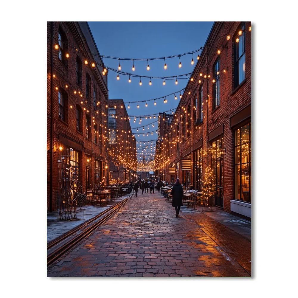 Evening In The Distillery District Toronto Canada Paint by numbers art