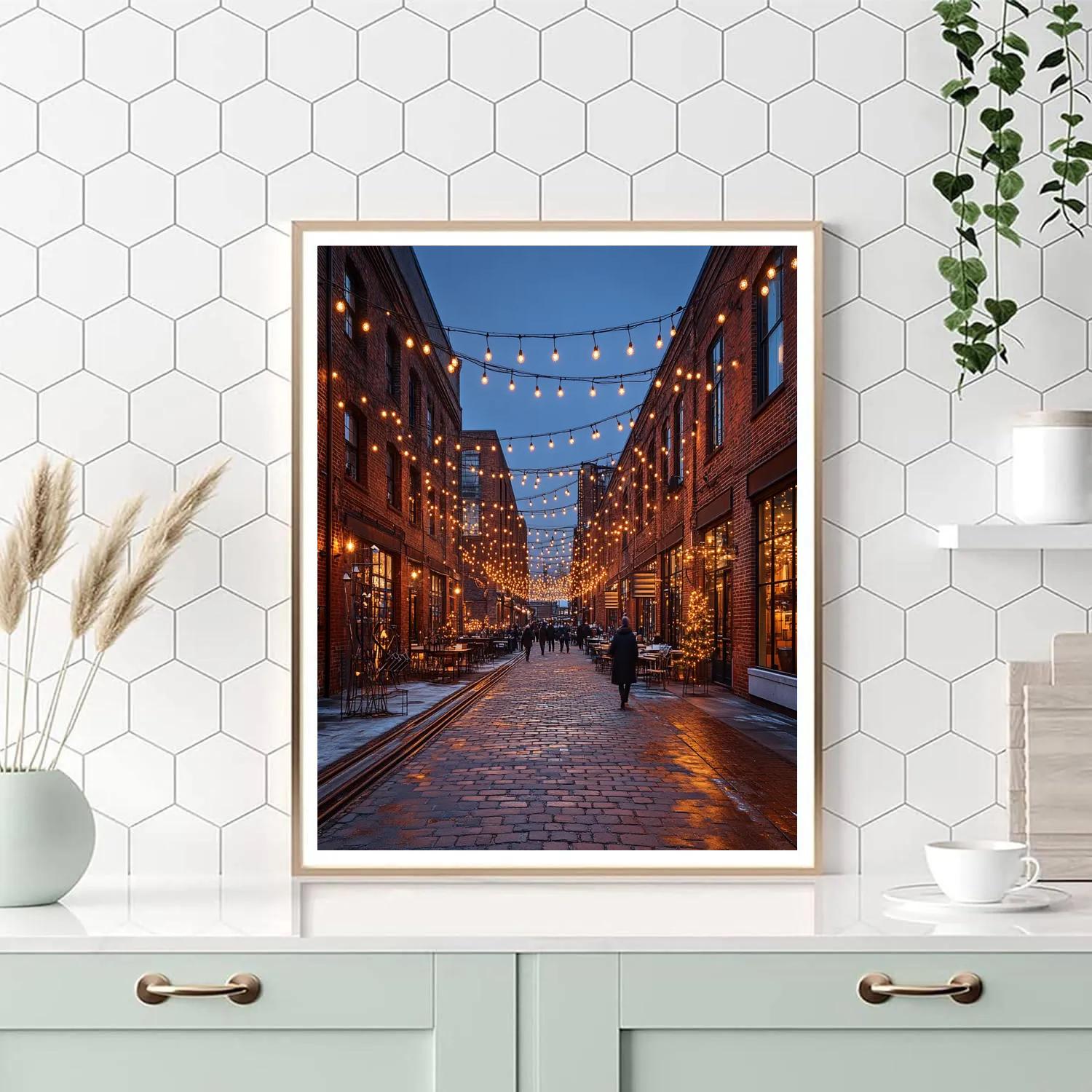 Evening In The Distillery District Toronto Canada Paint by numbers art