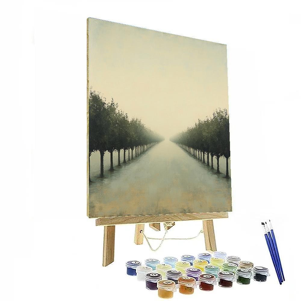 Leonardo Da Vinci Inspired Orchard Fog Horizon paint by number