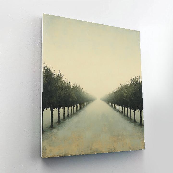 Leonardo Da Vinci Inspired Orchard Fog Horizon paint by number
