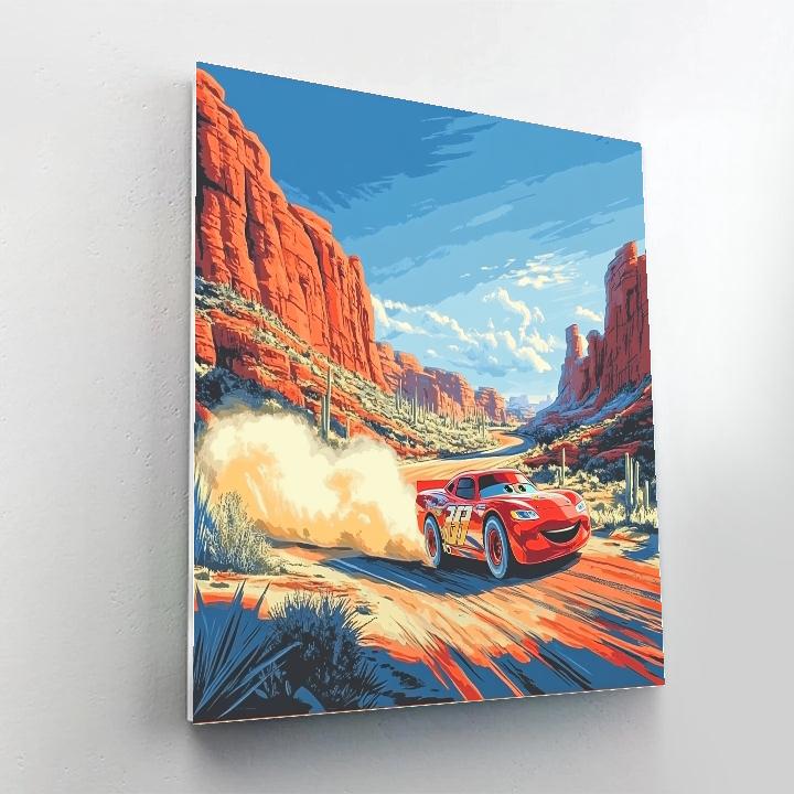 Lightning McQueen Desert Track Sprint Disney Inspired DIY paint by numbers