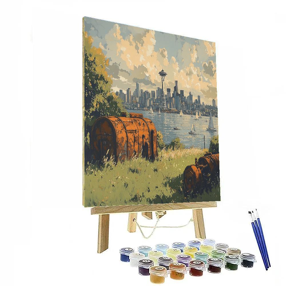 Skyline From Gas Works Park Seattle United States paint by number