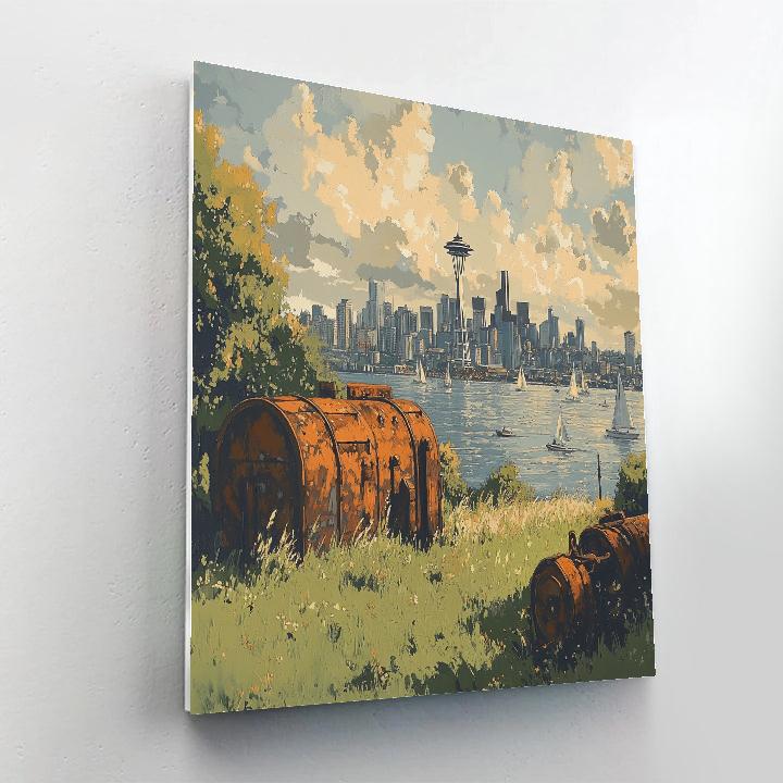 Skyline From Gas Works Park Seattle United States paint by number