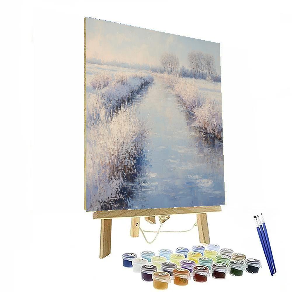 Claude Monet Inspired Frosty Morning On The Canal DIY paint by numbers