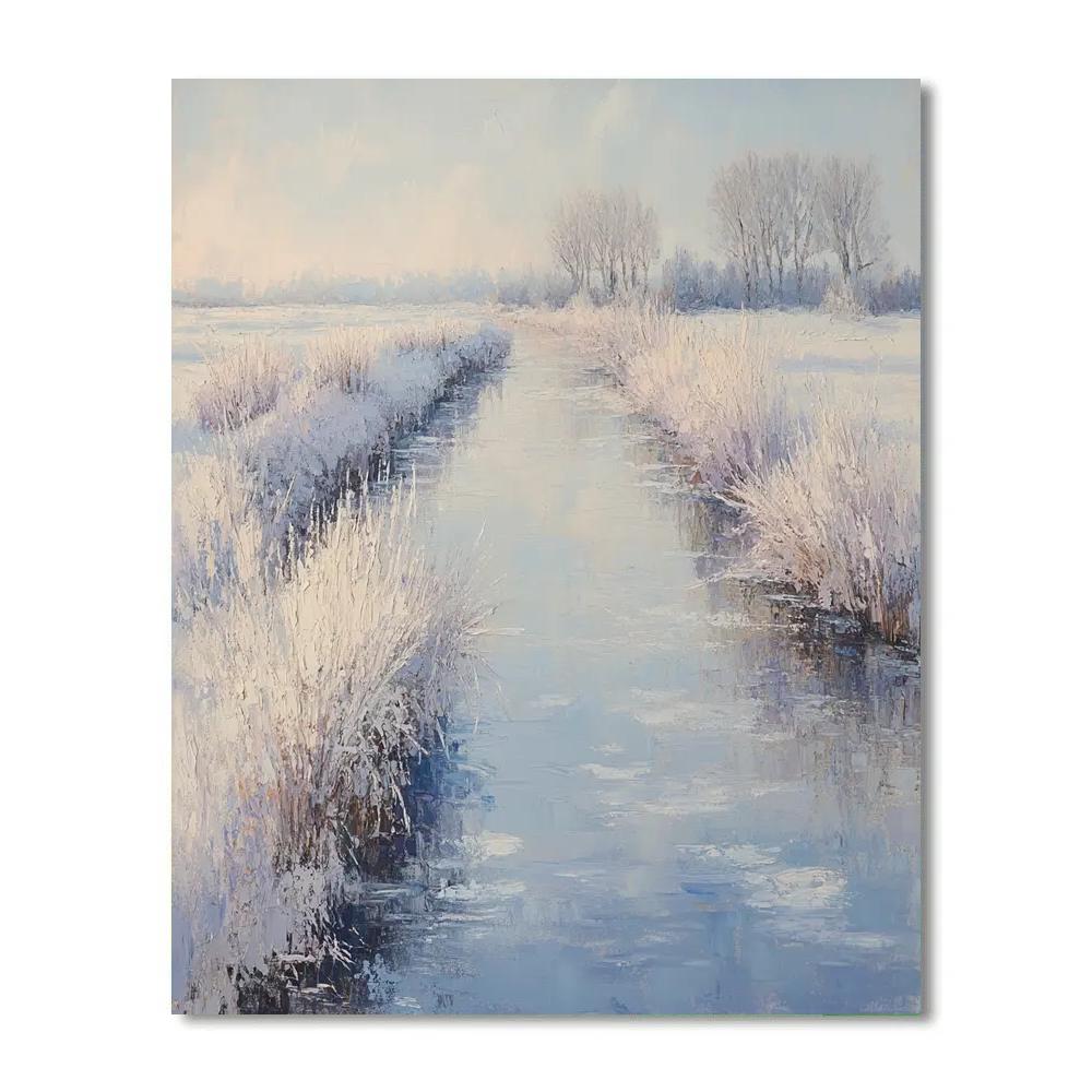 Claude Monet Inspired Frosty Morning On The Canal DIY paint by numbers