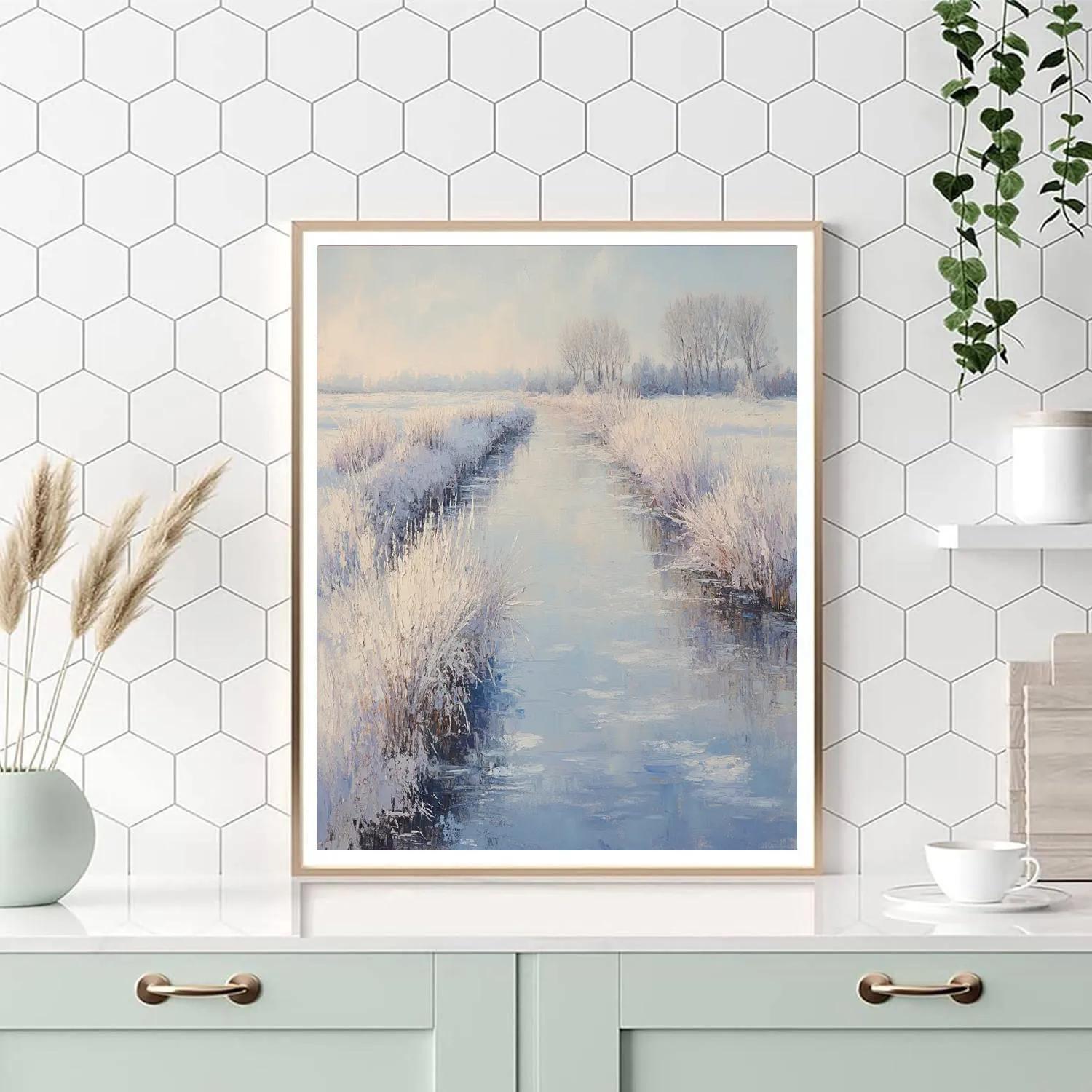 Claude Monet Inspired Frosty Morning On The Canal DIY paint by numbers