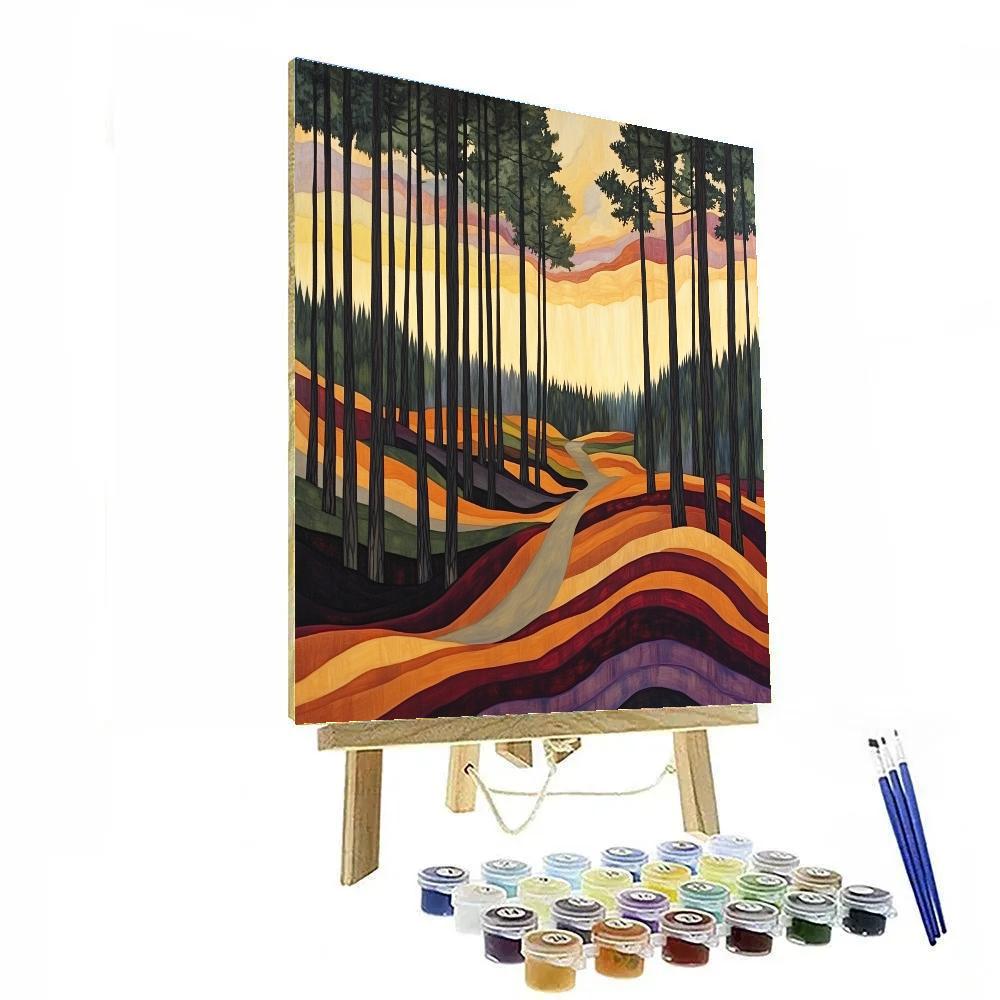 Edvard Munch Inspired Shivering Pines In Enchanted Dusk paint by color