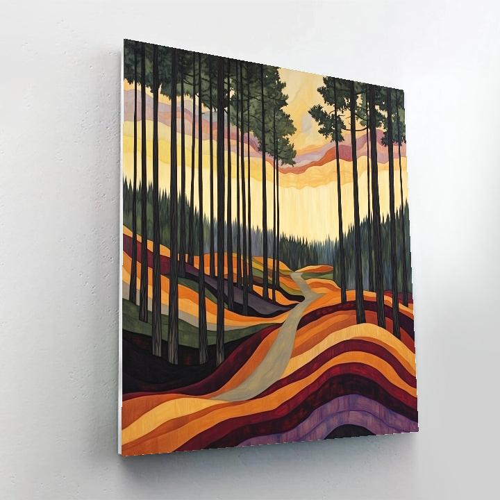 Edvard Munch Inspired Shivering Pines In Enchanted Dusk paint by color