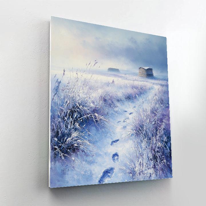 Claude Monet Inspired Frosty Morning Field paint by number