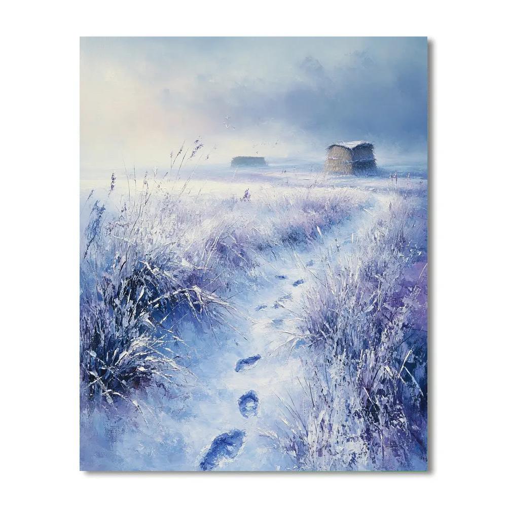 Claude Monet Inspired Frosty Morning Field paint by number